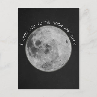 Ich Liebe dich zum Mond und zurück zum Sternenhimm Postkarte