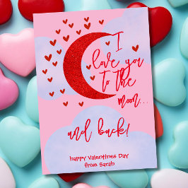 Ich Liebe dich zum Mond und zurück zum Valentinsta Feiertagskarte