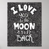 Ich Liebe dich zum Mond und zurück zur rustikalen Poster (Vorne)