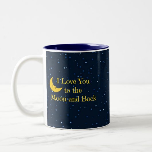 Ich Liebe dich zum Mond und zurück Zweifarbige Tasse (Links)