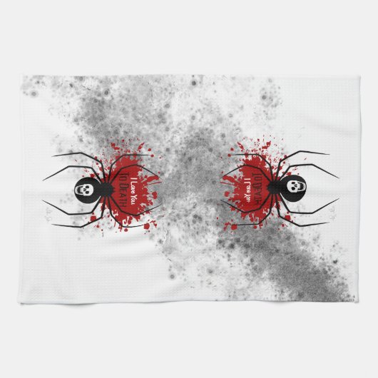 Ich Liebe dich zum Tode der Spinne Geschirrtuch (Horizontal)