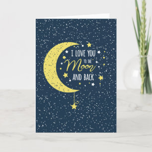 Ich Liebe dich zur Mond- und Zurück-Urlaubskarte Feiertagskarte