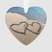 Ich Liebe dich! Zwei Herzen in Sand-Ornament Ornament (Rückseite)