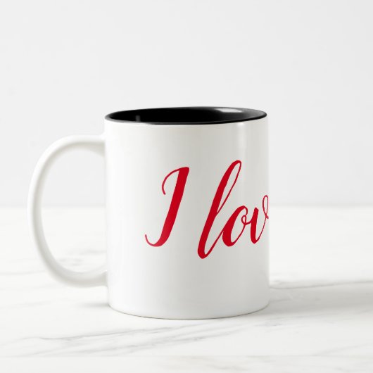 Ich Liebe dich! Zweifarbige Tasse (Links)