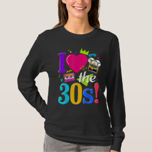 Ich Liebe die 30er Kostüme Me 30er Stil Kassette S T-Shirt