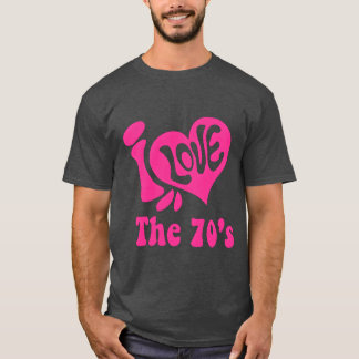 Ich liebe die 70er Siebziger Jahre Musik Retro Neu T-Shirt
