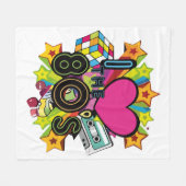 ich liebe die 80er fleecedecke (Vorderseite (Horizontal))