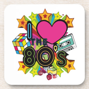 ich liebe die 80er getränkeuntersetzer
