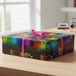 Ich Liebe die 80er Jahre Geschenkpapier