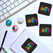 Ich Liebe die 80er Jahre Quadratischer Aufkleber