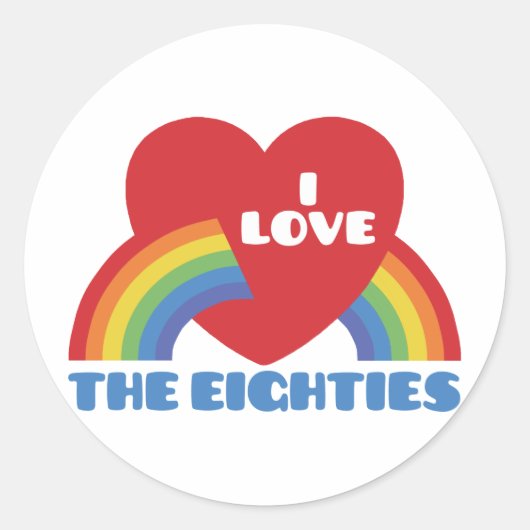 Ich Liebe die 80er Jahre Runder Aufkleber (Vorderseite)