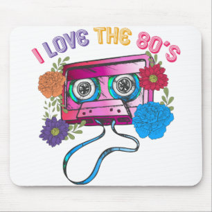 Ich liebe die 80er Kassetten Vintage-Musik Mousepad