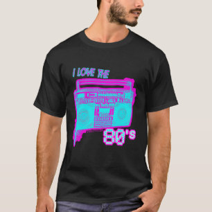 Ich liebe die 80er Neon-Sprayfarbe Boombo-Sprühdos T-Shirt