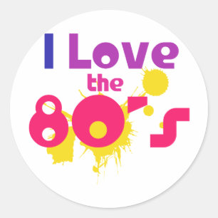 Ich liebe die 80er runder aufkleber
