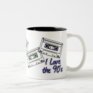 Ich Liebe die 90er Jahre alte Kassettenkassette-Ka Zweifarbige Tasse