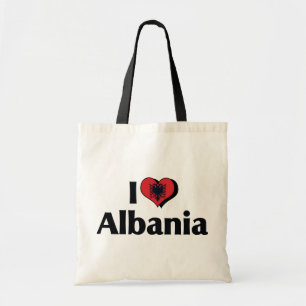 Ich liebe die albanische Flagge Tragetasche
