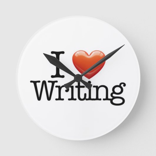 Ich Liebe, die die Uhr an der weißen Wand schrieb (Vorderseite)