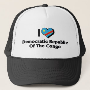 Ich liebe die Flagge der Demokratischen Republik K Truckerkappe
