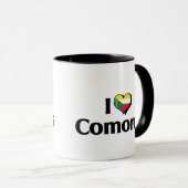 Ich liebe die Flagge der Komoren Tasse (VorderseiteRechts)