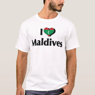 Ich liebe die Flagge der Malediven T-Shirt