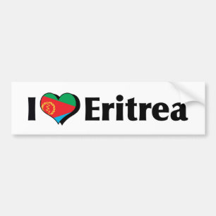 Ich liebe die Flagge Eritreas Autoaufkleber