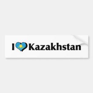 Ich liebe die Flagge Kasachstans Autoaufkleber