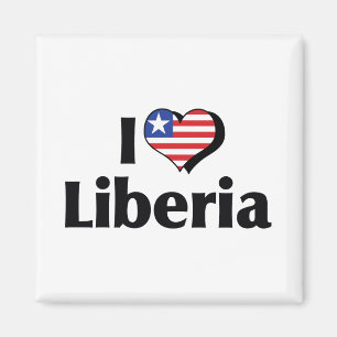 Ich liebe die Flagge Liberias Magnet