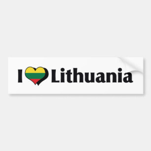 Ich liebe die Flagge Litauens Autoaufkleber