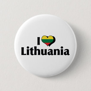 Ich liebe die Flagge Litauens Button