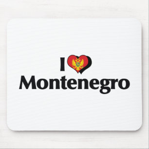 Ich liebe die Flagge Montenegros Mousepad