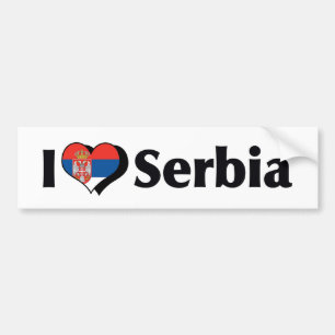 Ich liebe die Flagge Serbiens Autoaufkleber