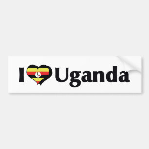 Ich liebe die Flagge Ugandas Autoaufkleber