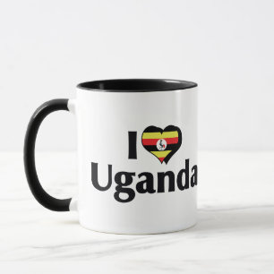 Ich liebe die Flagge Ugandas Tasse
