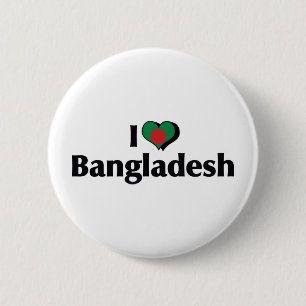 Ich liebe die Flagge von Bangladesch Button