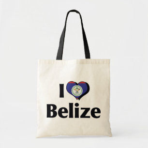 Ich liebe die Flagge von Belize Tragetasche