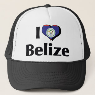 Ich liebe die Flagge von Belize Truckerkappe
