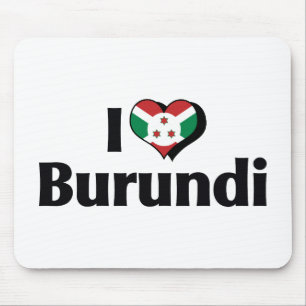 Ich liebe die Flagge von Burundi Mousepad