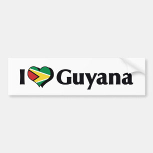Ich liebe die Flagge von Guyana Autoaufkleber