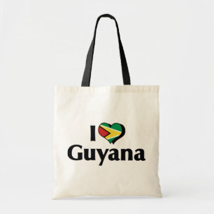 Ich liebe die Flagge von Guyana Tragetasche