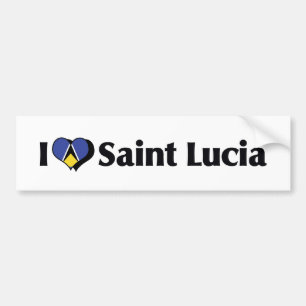 Ich liebe die Flagge von Saint Lucia Autoaufkleber