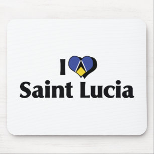 Ich liebe die Flagge von Saint Lucia Mousepad