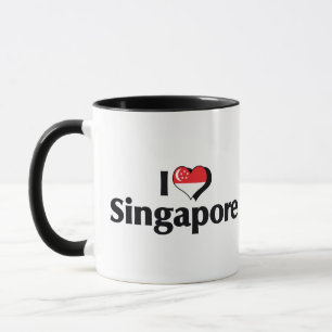 Ich liebe die Flagge von Singapur Tasse