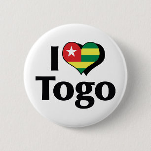 Ich liebe die Flagge von Togo Button