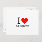 Ich Liebe die ganze Nacht Postkarte (Vorne/Hinten)