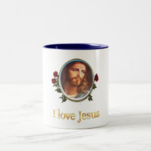 Ich liebe die Geschenke Jesu Zweifarbige Tasse