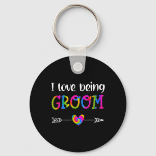 Ich Liebe, die Groom Proud Groom Gefärbte Krawatte Schlüsselanhänger