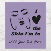 Ich Liebe die Haut, die ich in Lavendel bin Weinetikett (Einzelnes Label)