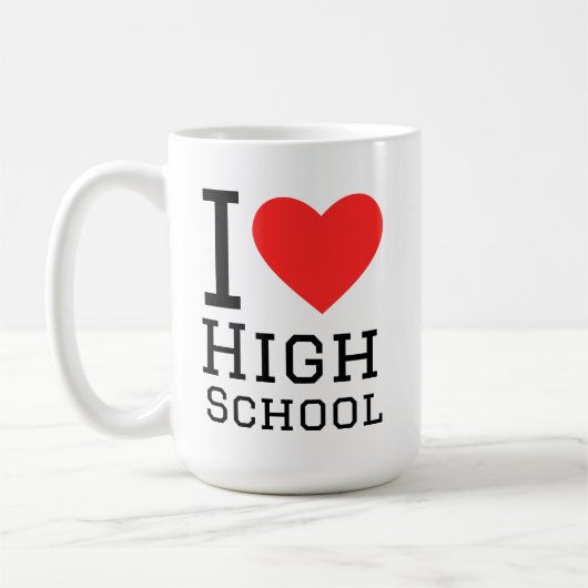 Ich liebe die High School Kaffeetasse (Links)