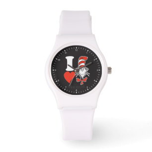 Ich liebe die Katze im Hut Armbanduhr