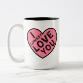 Ich liebe die Liebe, die du Valentin hast Zweifarbige Tasse (Links)